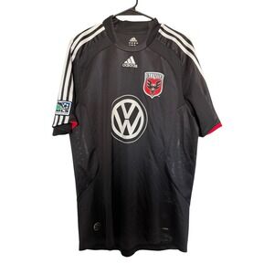Adidas DC United MLS Soccer Jersey Mens Black Volkswagen Sponsor Kit Medium